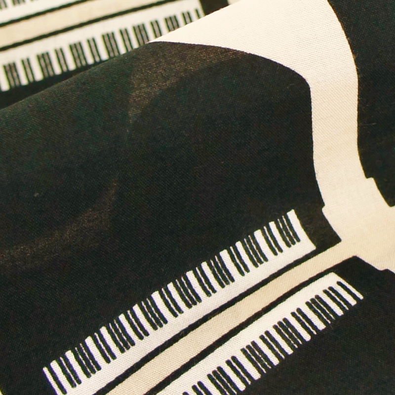 手ぬぐい総柄90㎝「グランドピアノ」（ベージュ/ブラック）