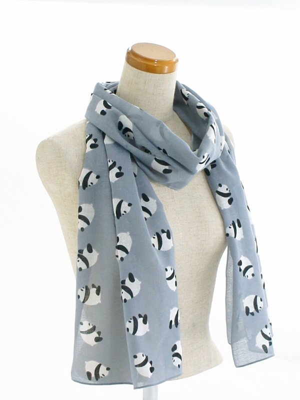 ガーゼ180cm 「パンダ」（グレー）