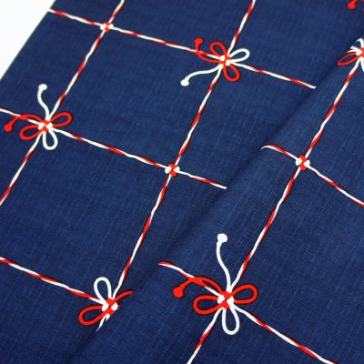 小風呂敷 「結び格子」（ネイビー/レッド）