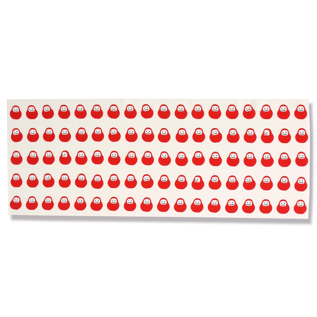 手ぬぐい総柄90㎝「だるま」（ホワイト）