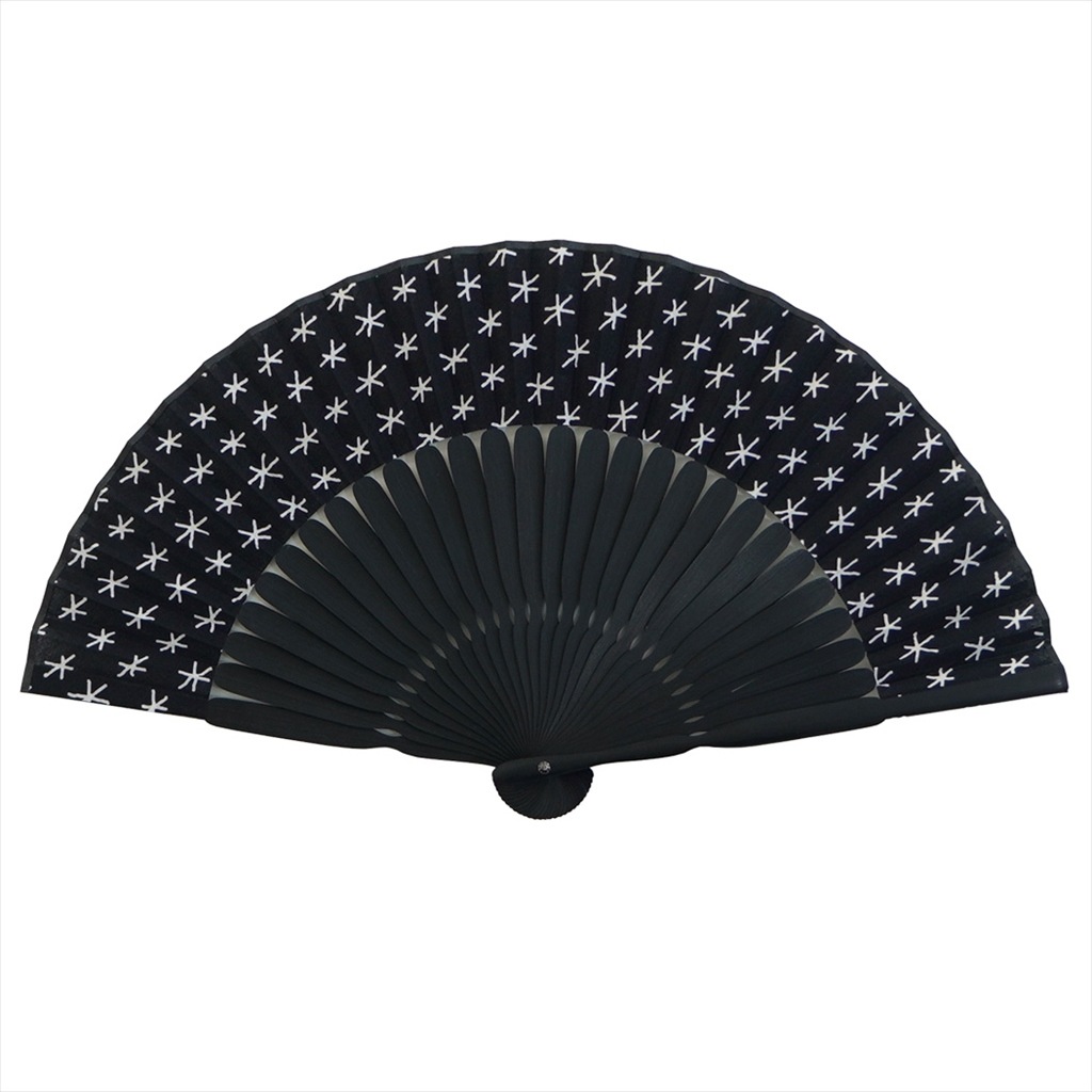 手ぬぐい扇子 「印」(化粧箱付）（ブラック）