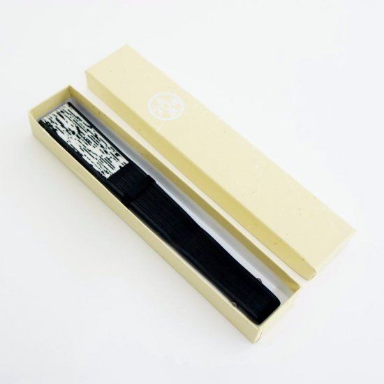 手ぬぐい扇子 「印」(化粧箱付）（ブラック）