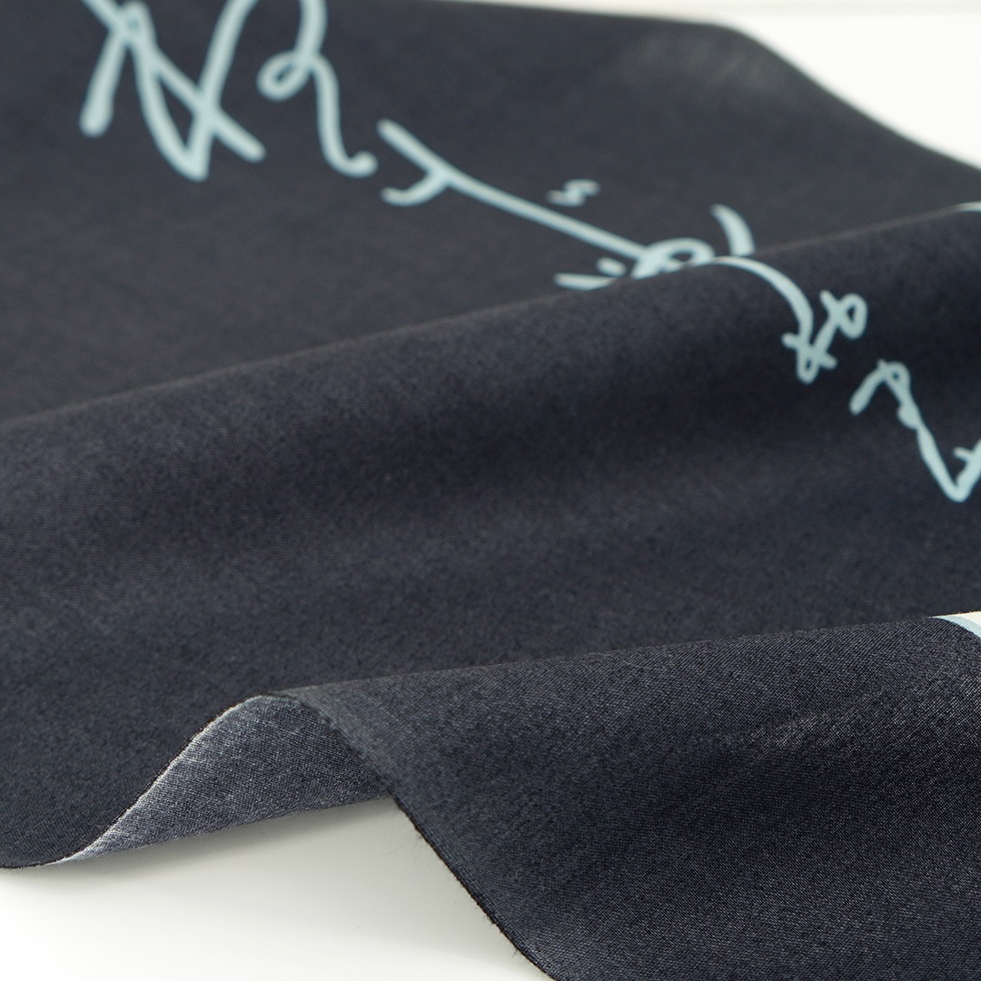 手ぬぐい「ねこダンス」（ネイビー/オフホワイト）