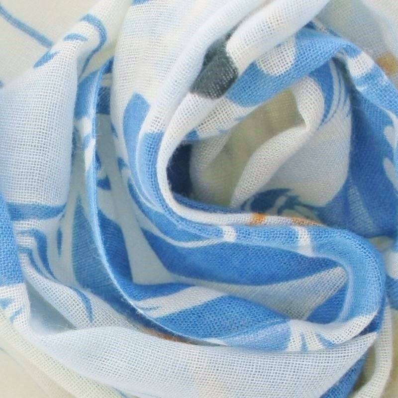 ガーゼ90㎝ 「水紋金魚」（オフ/オレンジ）