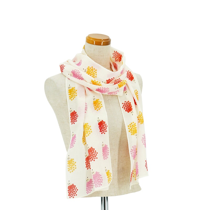 ガーゼ180cm「ハリネズミ」（レッド）