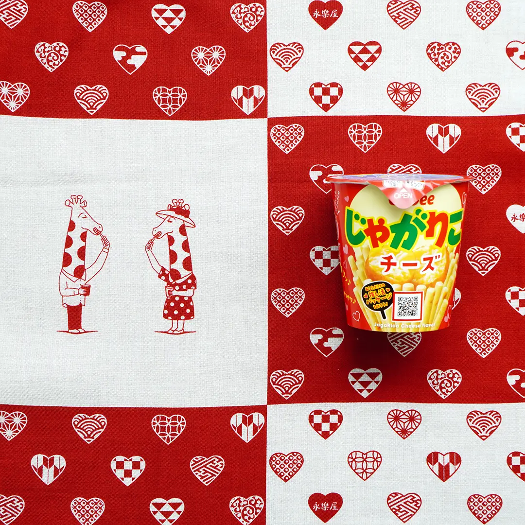 手ぬぐい「じゃがりこラブリ紋」