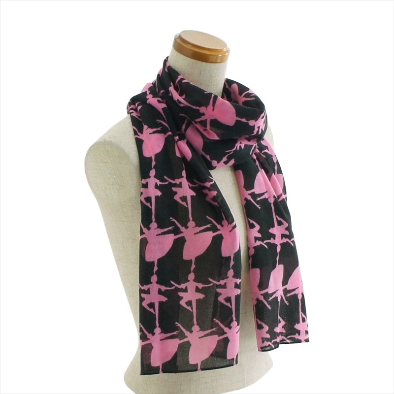 ガーゼ180㎝ 「バレリーナ」（ブラック/ピンク）