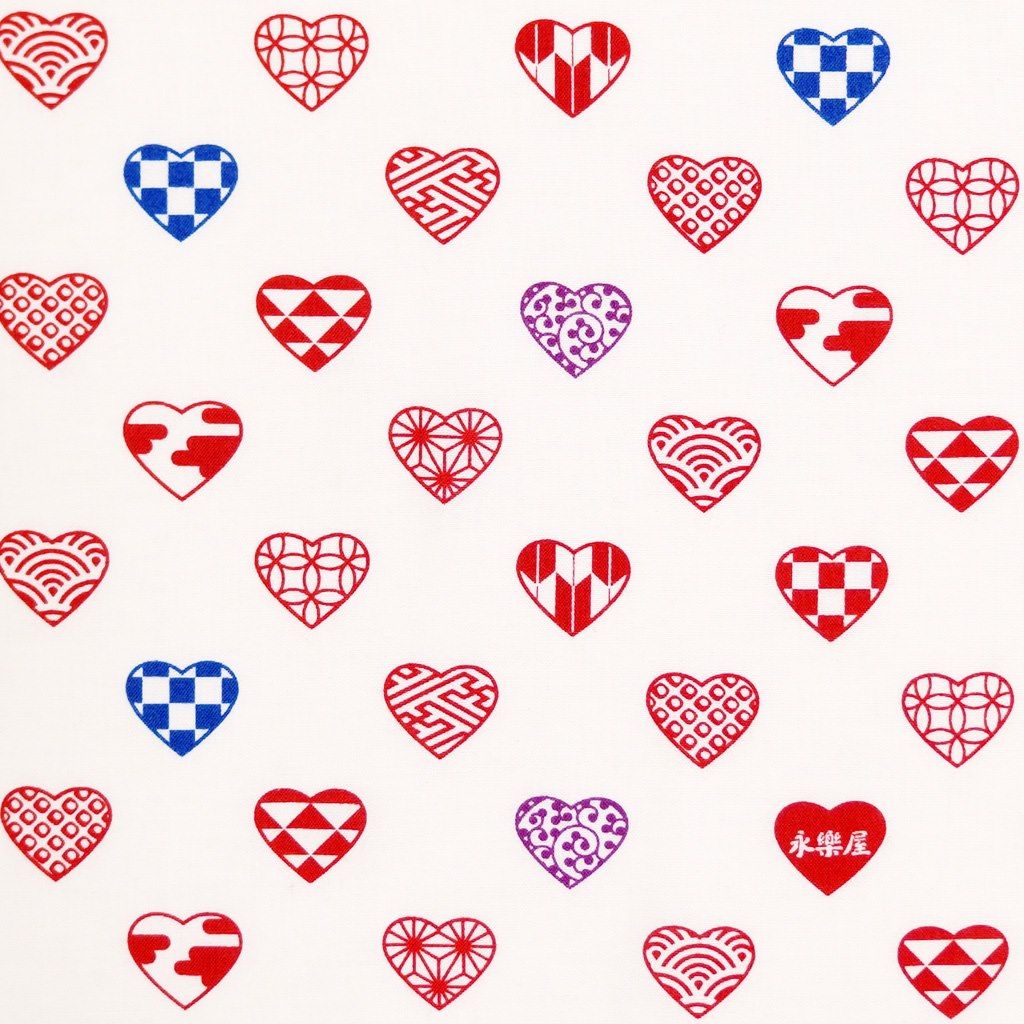 手ぬぐい「ラブリ紋カラー」（ホワイト）