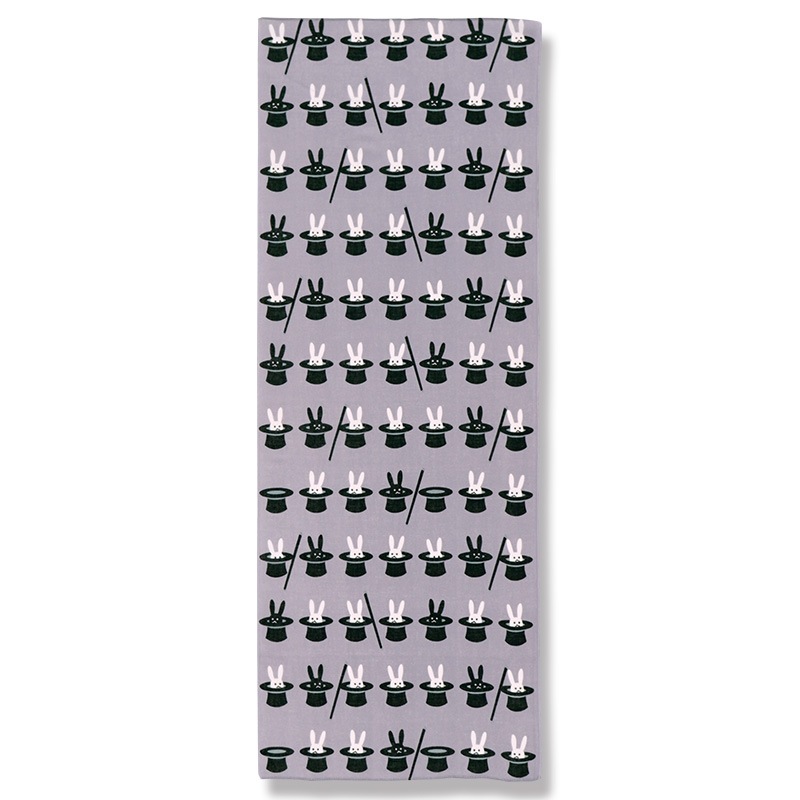 ガーゼ90cm「手品うさぎ」（グレー/グレー）