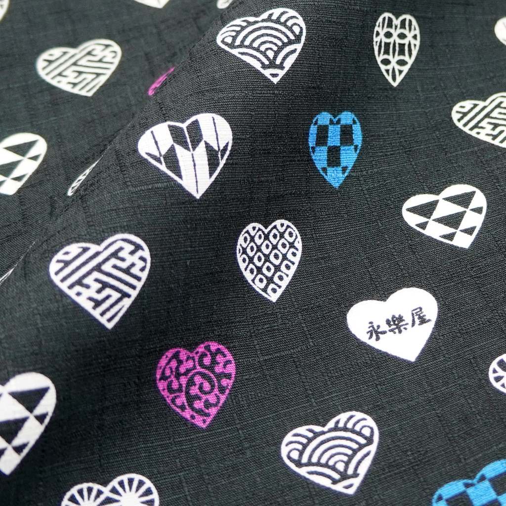 大風呂敷 「ラブリ紋　カラー」（ブラック）