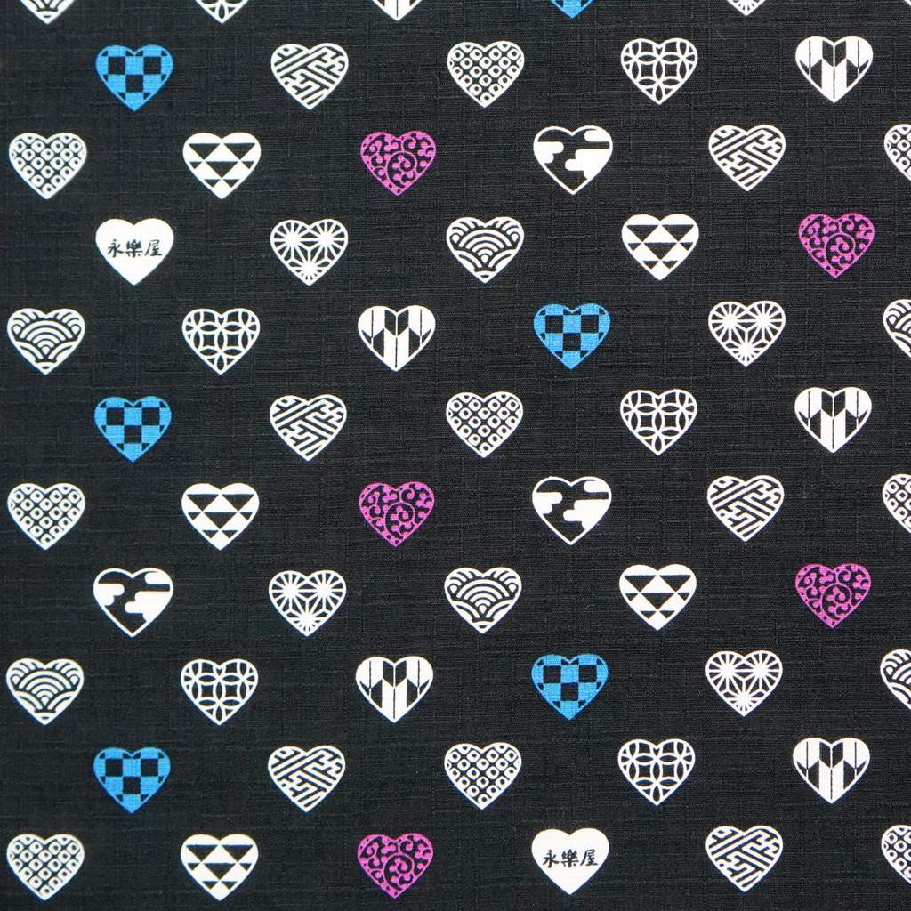 大風呂敷 「ラブリ紋　カラー」（ブラック）