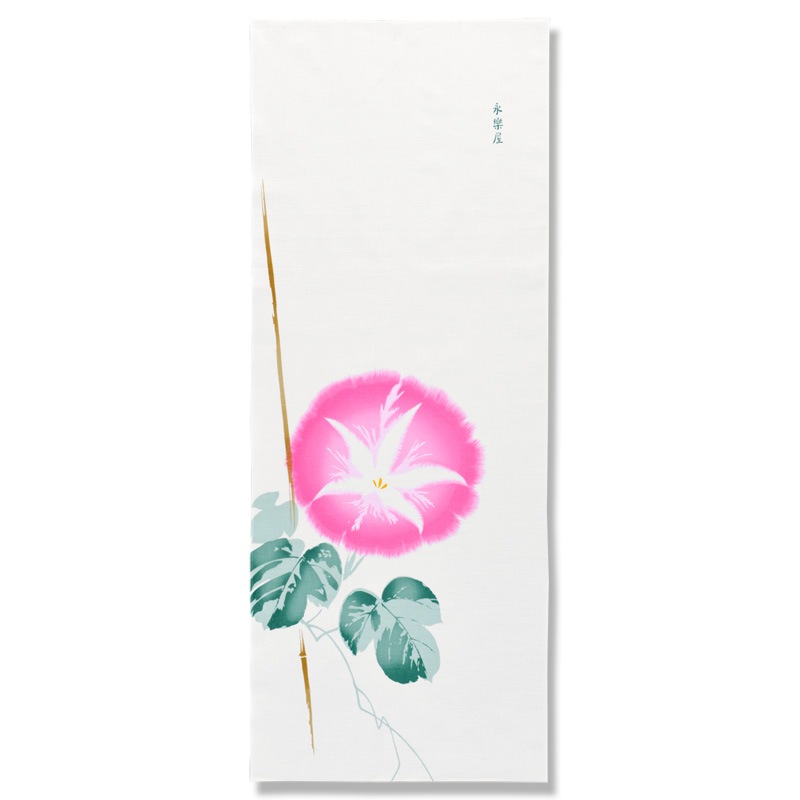 手ぬぐい「朝顔」（オフホワイト/ピンク）