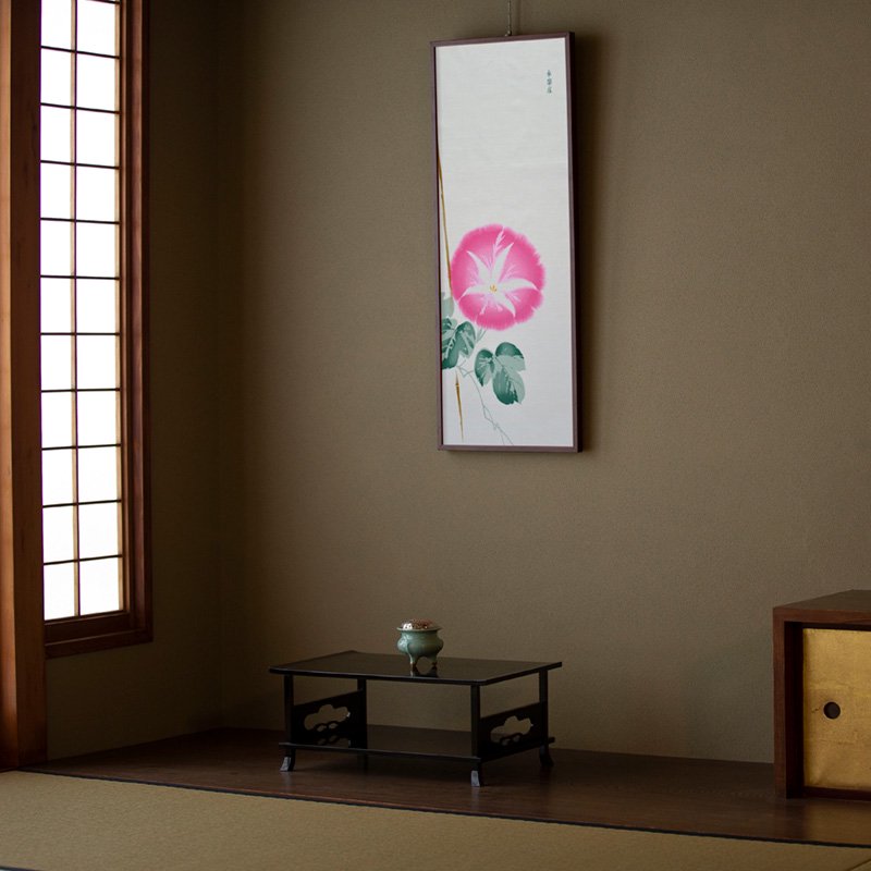 手ぬぐい「朝顔」（オフホワイト/ピンク）