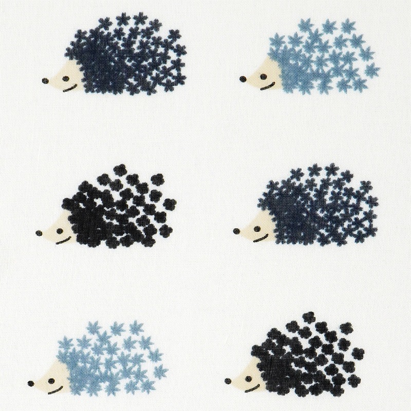 ガーゼ90cm「ハリネズミ」（ブラック/グレー）