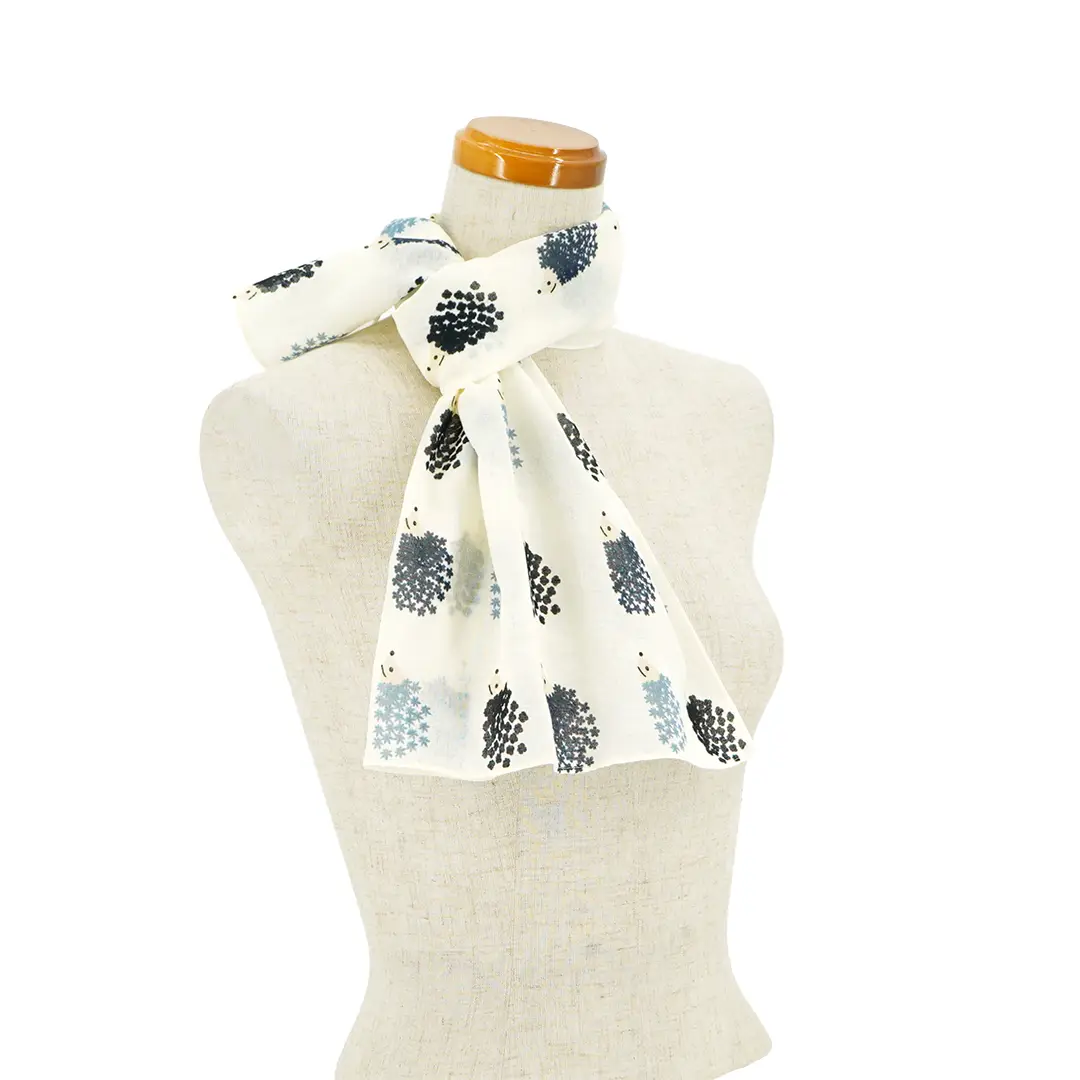 ガーゼ90cm「ハリネズミ」（ブラック/グレー）