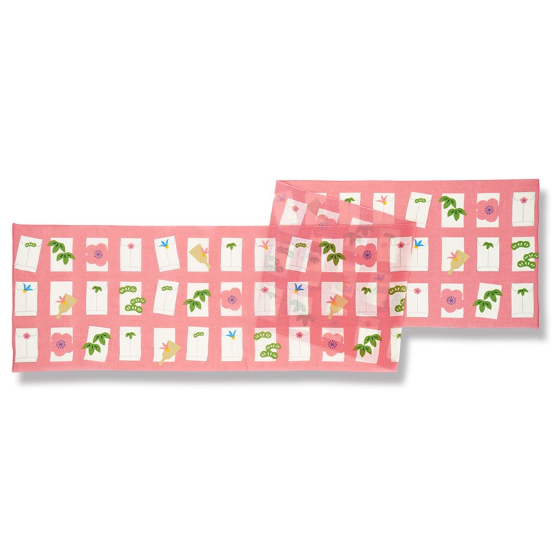 ガーゼ180cm「ポチ袋」（ピンク）