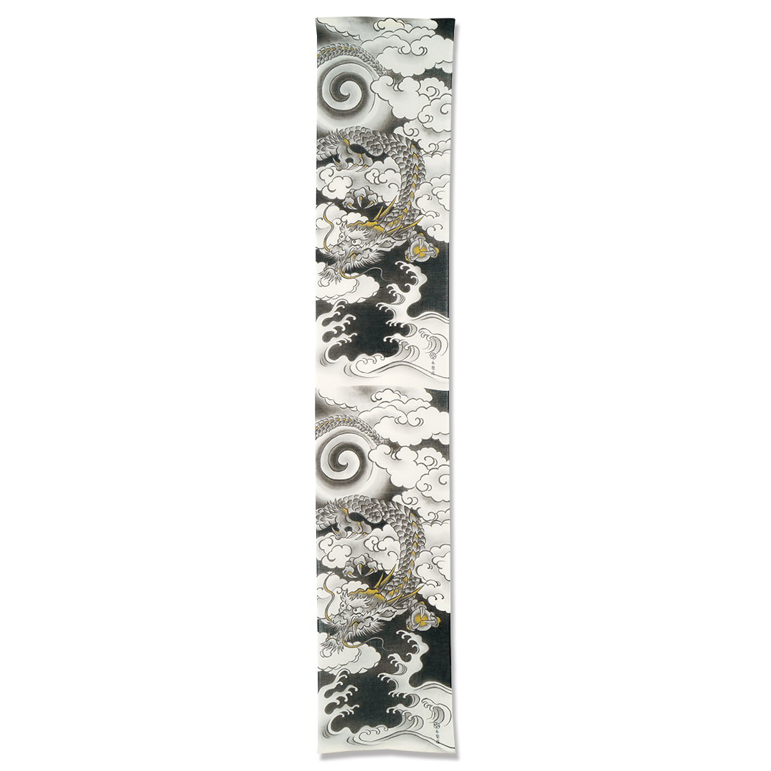 ガーゼ180cm「墨絵 辰」