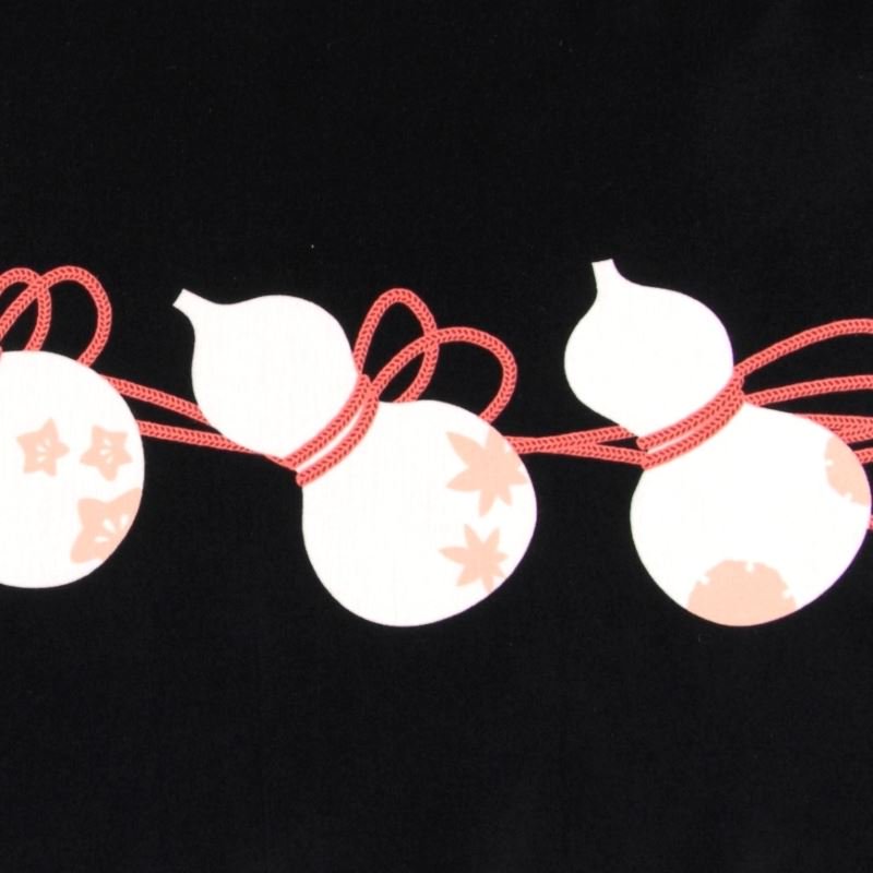 手ぬぐい「六瓢息災」（ブラック/オフ）