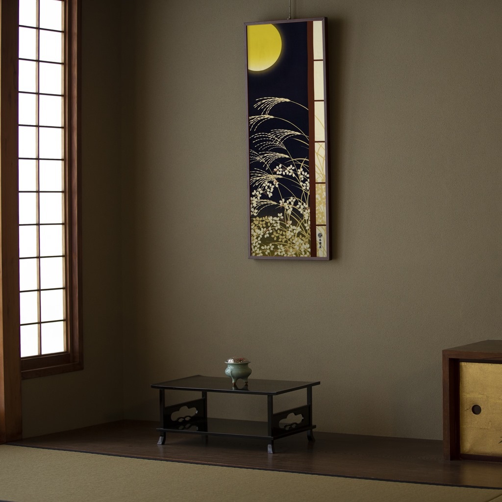 手ぬぐい「十六夜秋草」