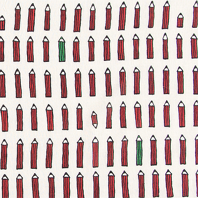 ガーゼ180cm 「えんぴつ」（レッド）