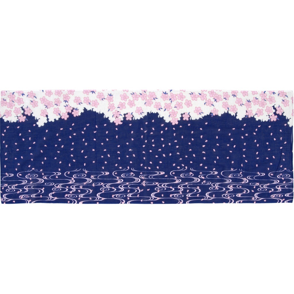 ガーゼ90㎝ 「桜流水」(ネイビー)