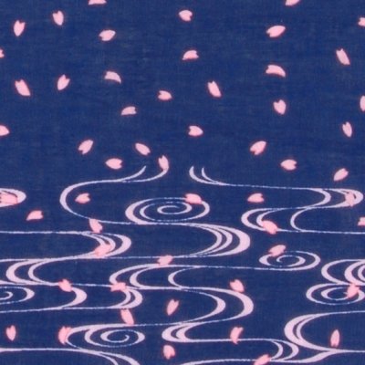 ガーゼ90㎝ 「桜流水」(ネイビー)