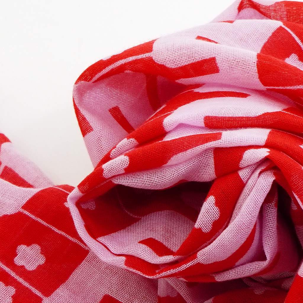 ガーゼ180cm 「羽子板」（レッド）