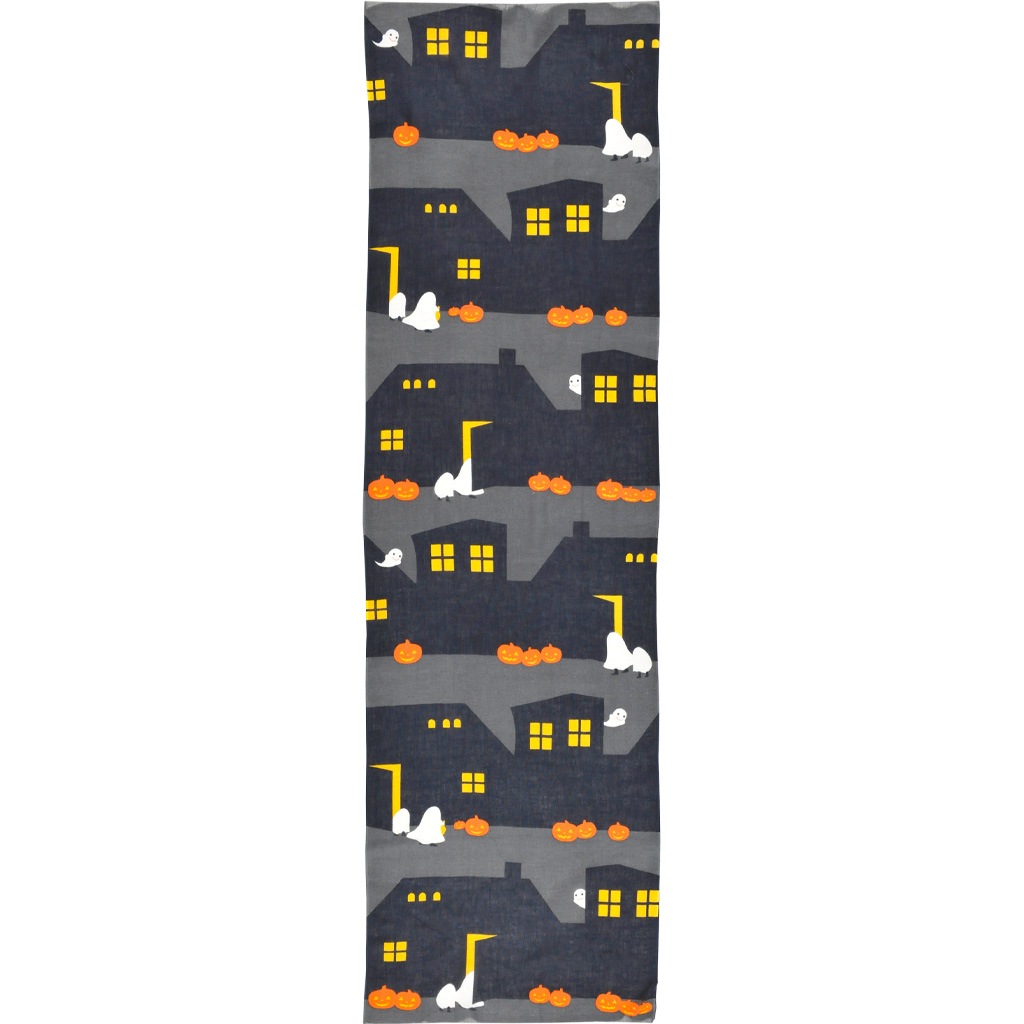 ガーゼ120㎝ 「ハロウィンナイト」(グレー/ブラック)