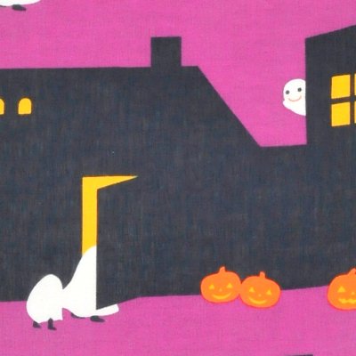 ガーゼ120㎝ 「ハロウィンナイト」(パープル/ブラック)