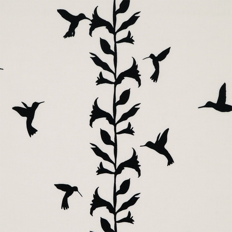 手ぬぐい総柄90cm「ハチドリ」(ブラック)