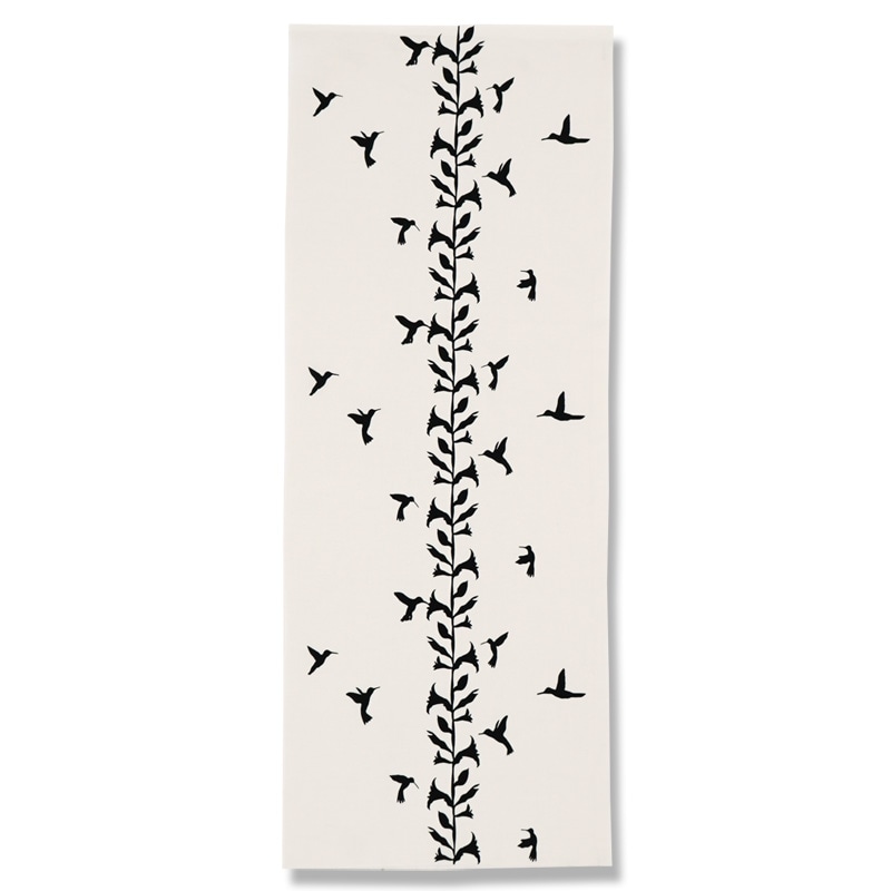 手ぬぐい総柄90cm「ハチドリ」(ブラック)