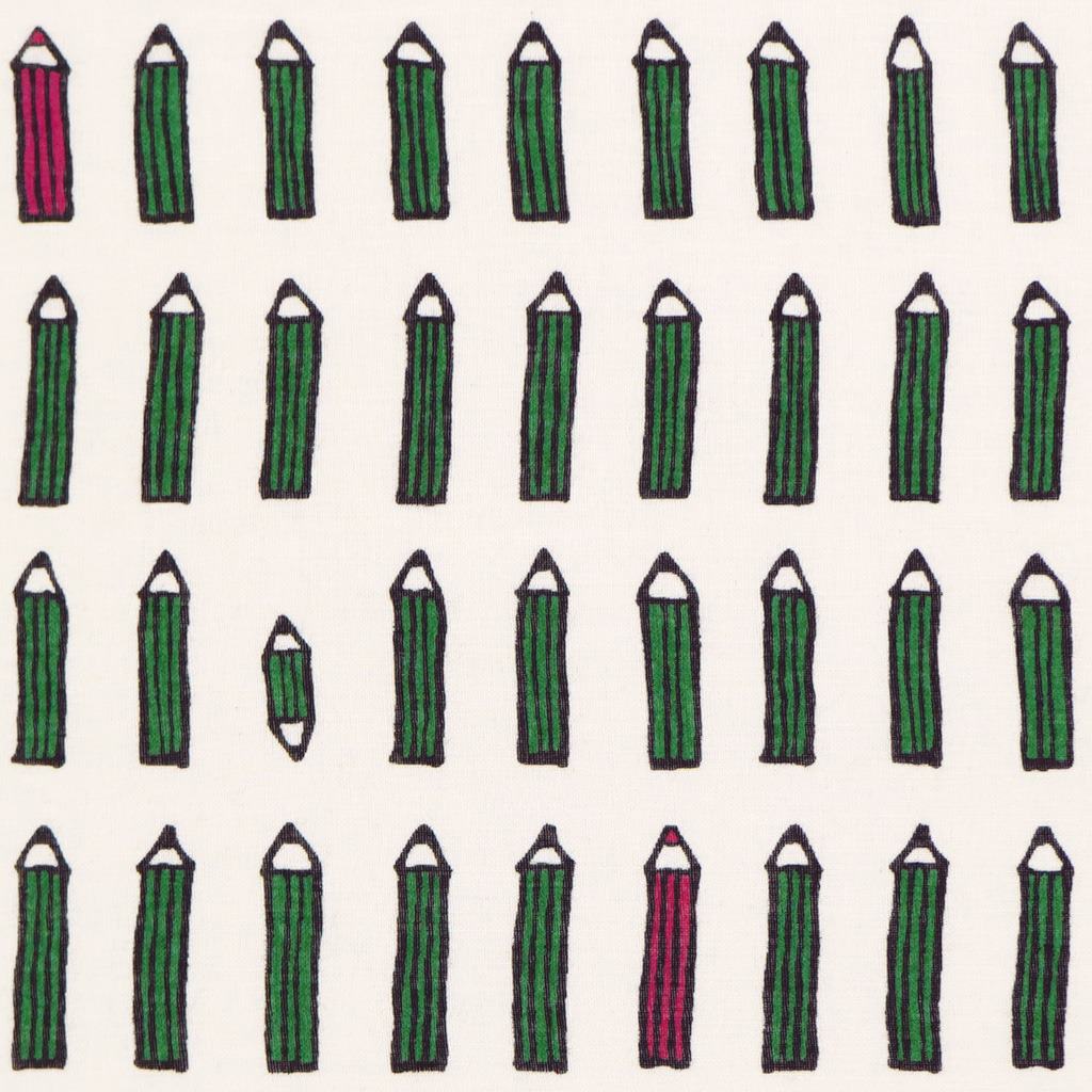 ガーゼ90cm 「えんぴつ」(グリーン)