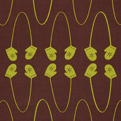 手ぬぐい総柄120㎝「ミトン」(グリーン)