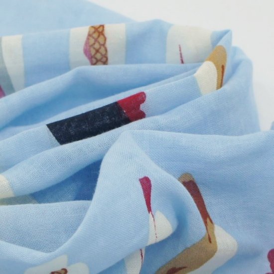 ガーゼ120㎝ 「お寿司」（ブルー）