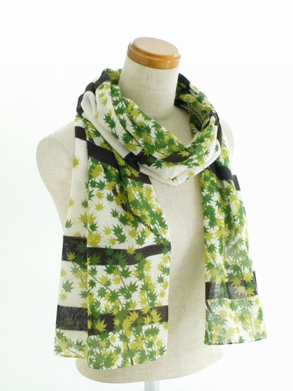 ガーゼ180㎝ 「紅葉」（グリーン/ライトグリーン）