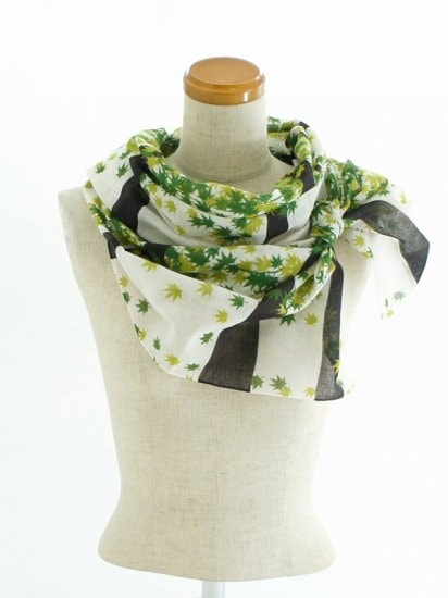 ガーゼ180㎝ 「紅葉」（グリーン/ライトグリーン）