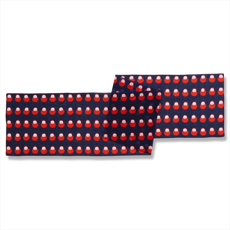 ガーゼ180cm 「だるま」（ネイビー/レッド）