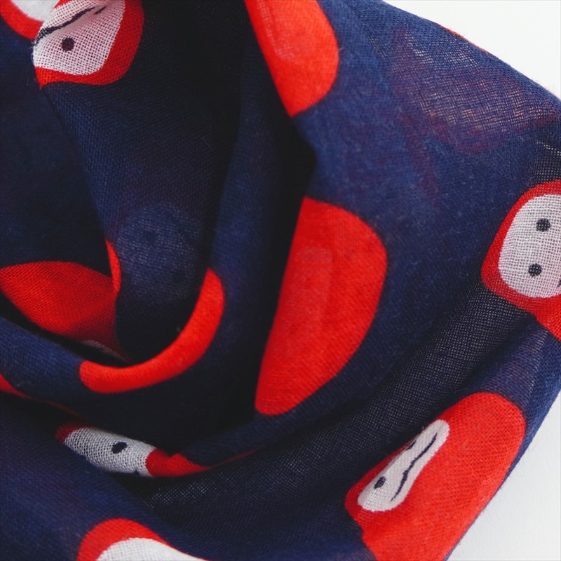 ガーゼ180cm 「だるま」（ネイビー/レッド）