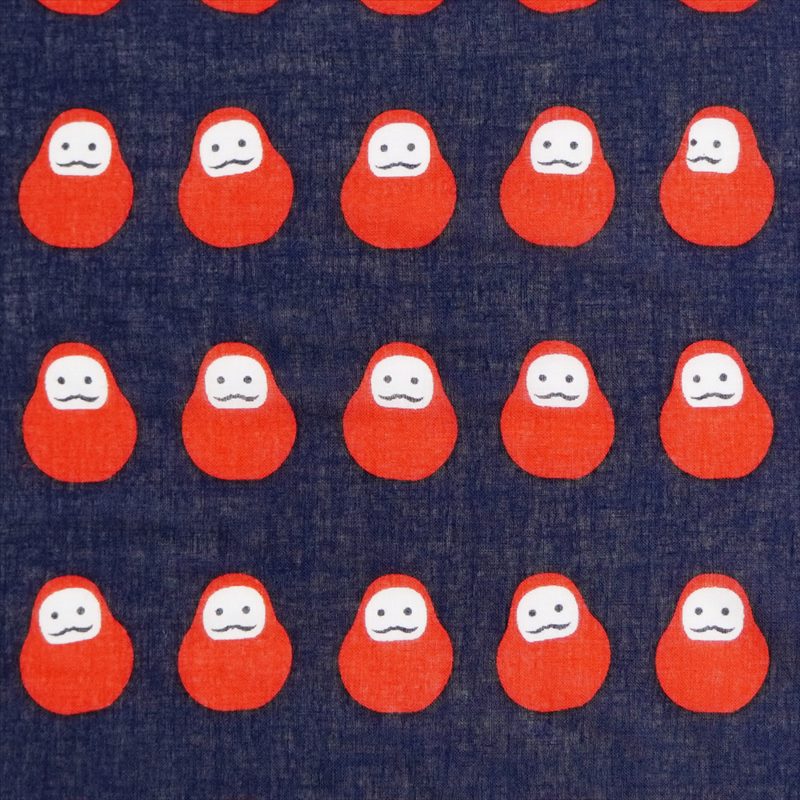 ガーゼ180cm 「だるま」（ネイビー/レッド）