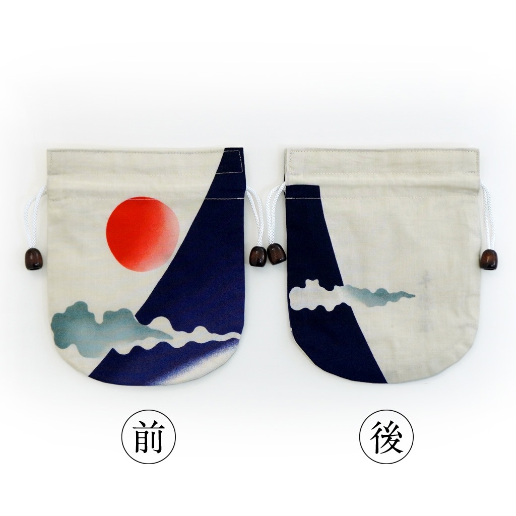 リバーシブル手ぬぐい巾着 「フジヤマ」