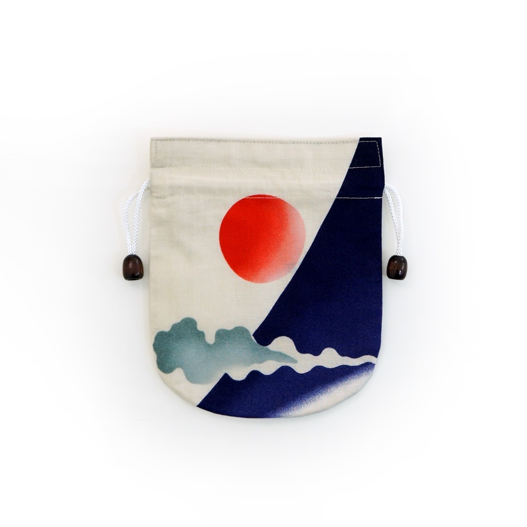 リバーシブル手ぬぐい巾着 「フジヤマ」