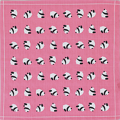 小風呂敷 「パンダ」（ピンク／ブラック）