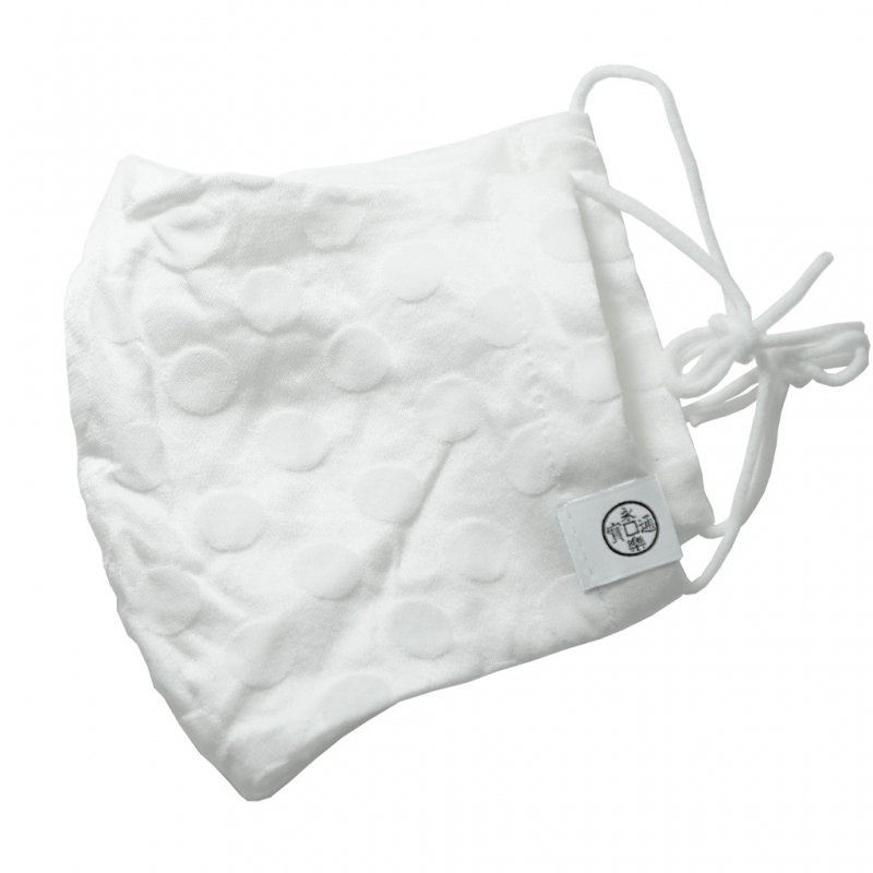 シルクマスク 「水玉」（ホワイト）