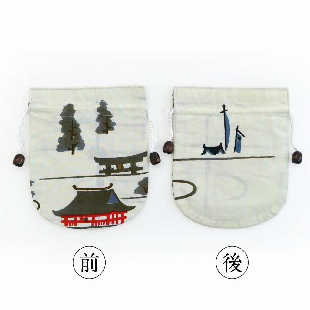 リバーシブル手ぬぐい巾着 「山鉾巡行」