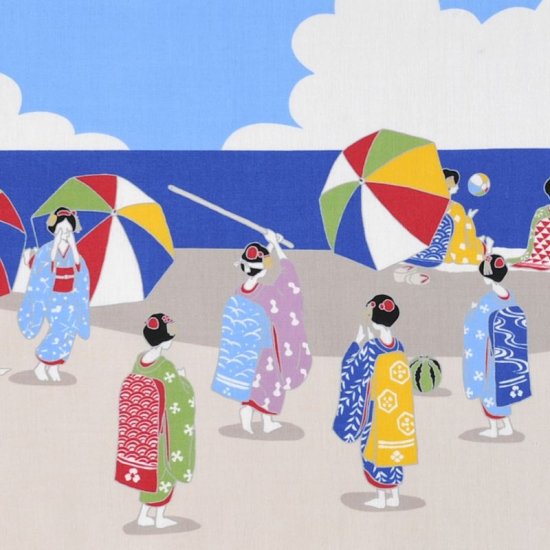 手ぬぐい「舞妓さんたちの海」