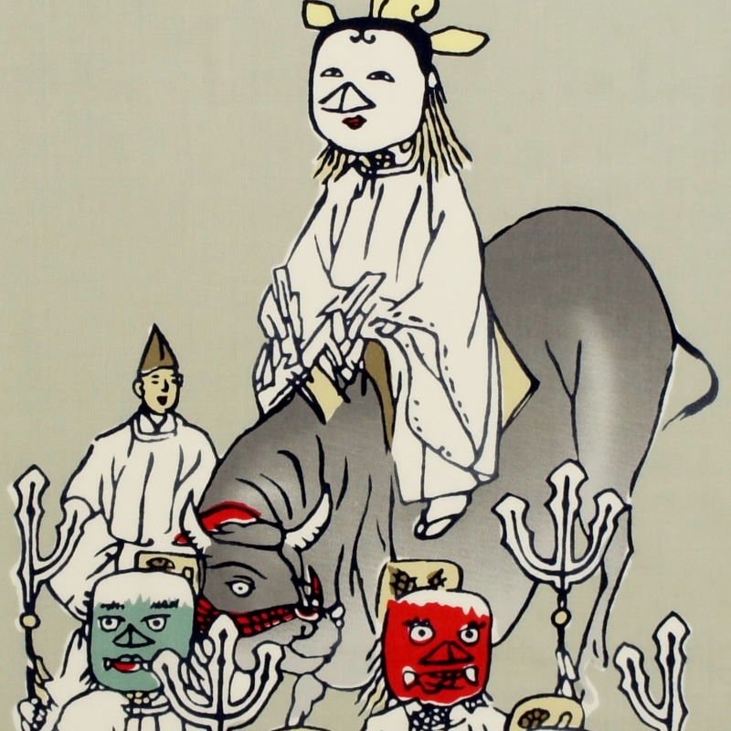 手ぬぐい京の年中行事十月｢広隆寺牛祭｣