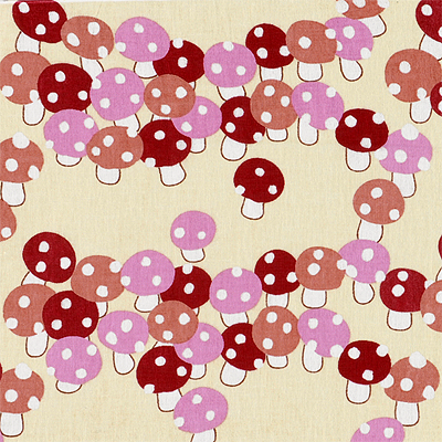 ガーゼ180㎝ 「きのこ」（ピンク）