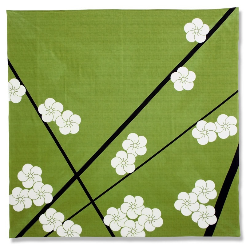 大風呂敷 「槍梅」（グリーン）