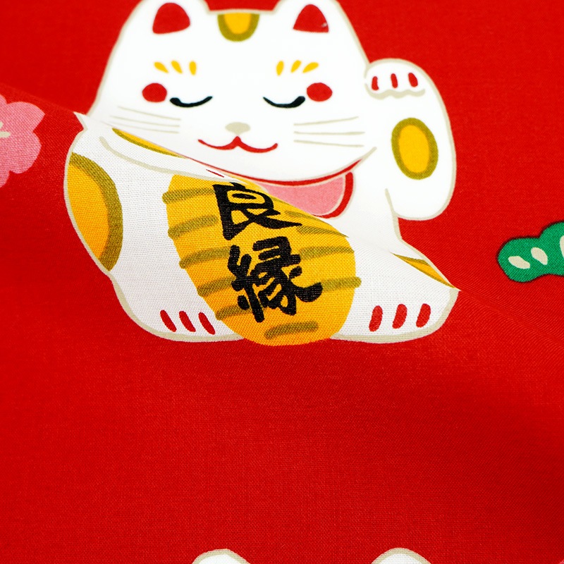福招き猫◆手拭い◆夏休み 福招き猫◇手拭い◇夏休み