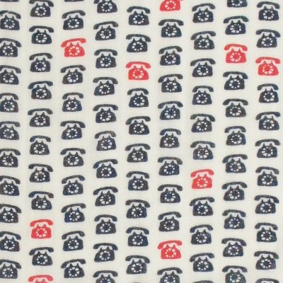 ガーゼ120㎝ 「電話」（レッド）